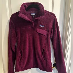Patagonia Women’s Re-tool Snap-T Fleece Pullover size medium burgundy color
